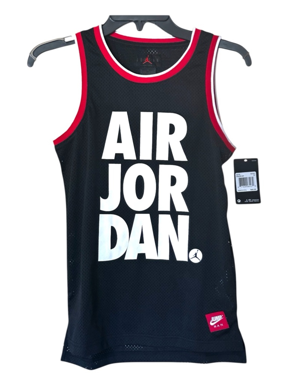 Air Jordan Boys Black Tee with Bold Front Air Jordan Logo Jump-man Patch
